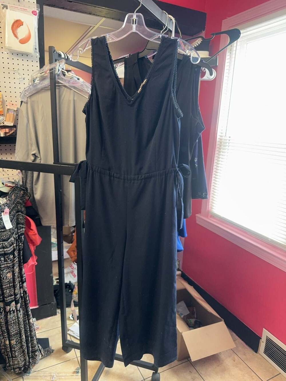 Eliane Rose Black Sleeveless Pom-Pom Trim Jumpsuit Size 6
